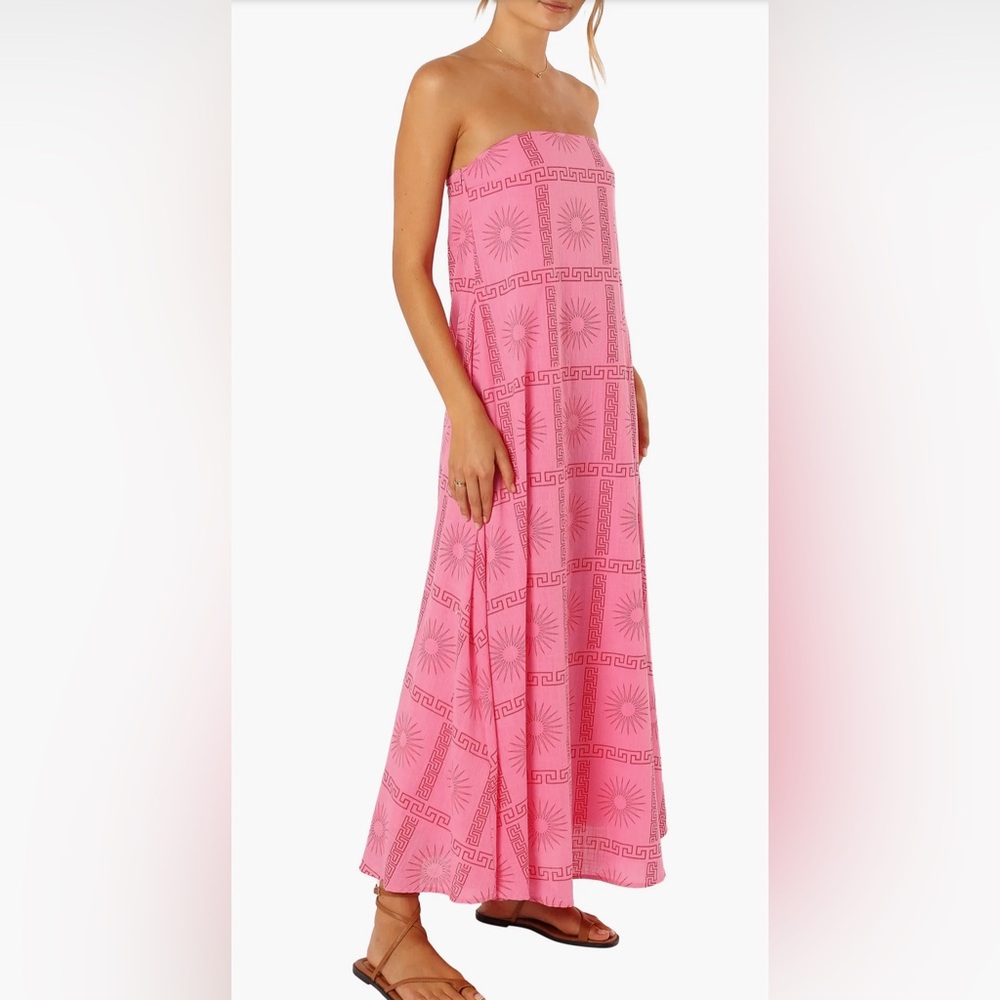 Petal & Pup Pink Strapless Sunblock Maxi Dress NWT